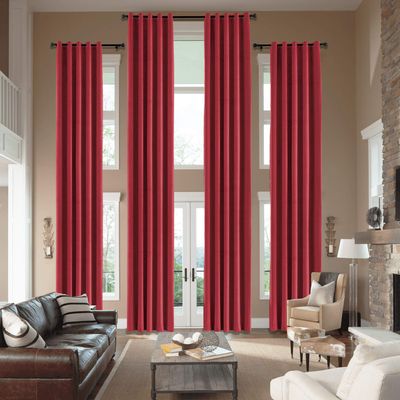 cololeaf Home Decor Velvet Curtain 96 Inches Long Grommet Curtain Panel Window Treatment for Living Room - Extra Wide Curtain for Hall Guest Room - Raspberry Red 100W x 96L Inch (1 Panel)