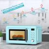 COSTWAY Retro Countertop Microwave Oven, 0.7Cu.ft, 700-Watt, High Energy Efficiency, 5 Micro Power, Delayed Start Function, with Glass Turntable & Viewing Window, LED Display, Child Lock (Green) view 4