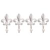 Ulifestar Bathroom Towel Hooks, Decorative Wall Hooks Coat Hooks Heavy Duty Metal Hooks Wall Mounted Hanging Hooks for Hanging Key Purse Robe Hat Scarf Belt Handbag Cup Mug 4Pack Silver view 1