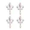 Ulifestar Bathroom Towel Hooks, Decorative Wall Hooks Coat Hooks Heavy Duty Metal Hooks Wall Mounted Hanging Hooks for Hanging Key Purse Robe Hat Scarf Belt Handbag Cup Mug 4Pack Silver view 2