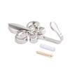 Ulifestar Bathroom Towel Hooks, Decorative Wall Hooks Coat Hooks Heavy Duty Metal Hooks Wall Mounted Hanging Hooks for Hanging Key Purse Robe Hat Scarf Belt Handbag Cup Mug 4Pack Silver view 4