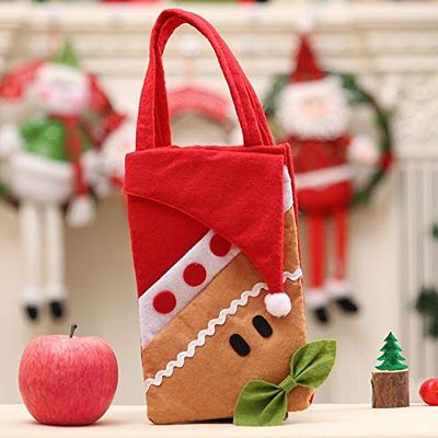 xinchenglove New Year Christmas Decorations Xmas Sticker Cartoon Doll Gift Bag Cristmas Child Candy Apple Bag Navidad Party Weihnachten ZB991 (1PCS Gingerbread)