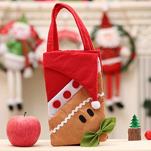 xinchenglove New Year Christmas Decorations Xmas Sticker Cartoon Doll Gift Bag Cristmas Child Candy Apple Bag Navidad Party Weihnachten ZB991 (1PCS Gingerbread)