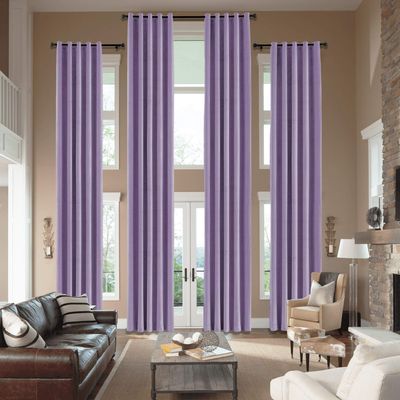 cololeaf Home Decor Velvet Curtain 96 Inches Long Grommet Curtain Panel Window Treatment for Living Room - Extra Wide Curtain for Hall Guest Room - Violet 100W x 96L Inch (1 Panel)