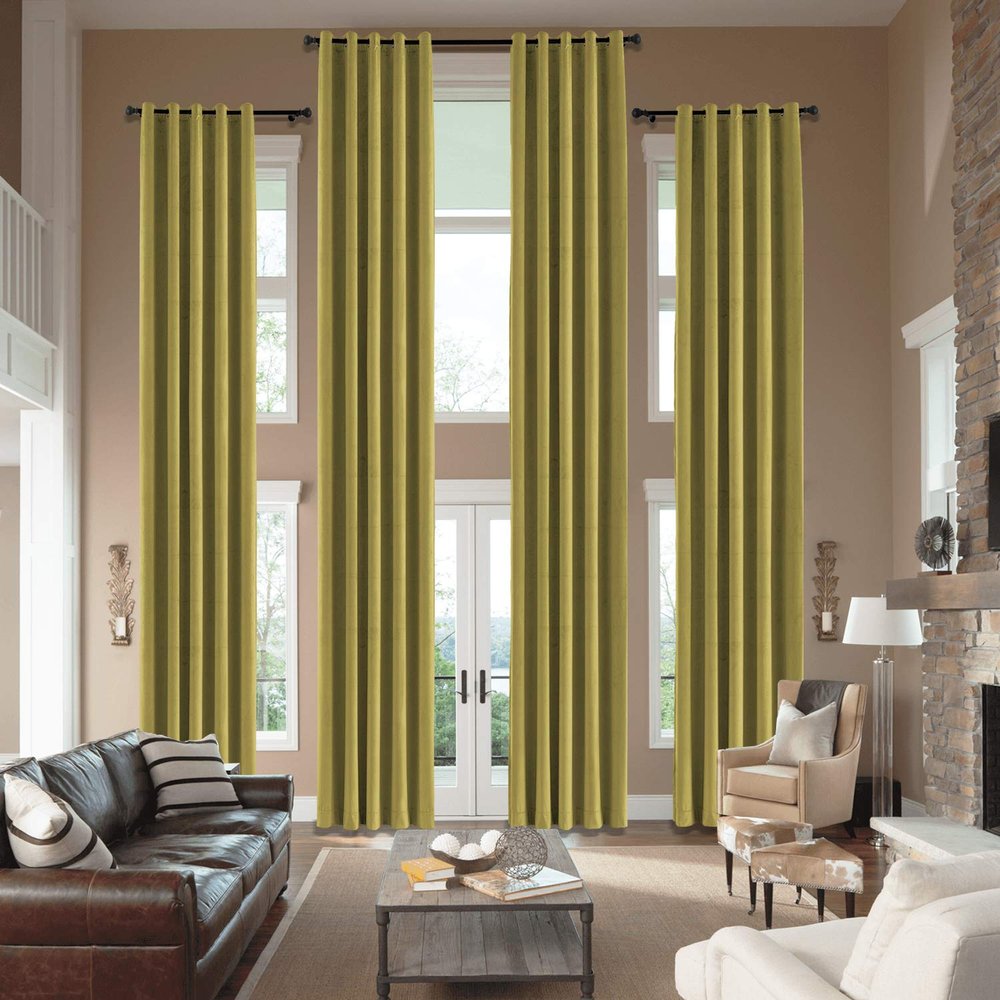 cololeaf Home Decor Velvet Curtain 96 Inches Long Grommet Curtain Panel Window Treatment for Living Room - Extra Wide Curtain for Hall Guest Room - Fawn 100W x 96L Inch (1 Panel)