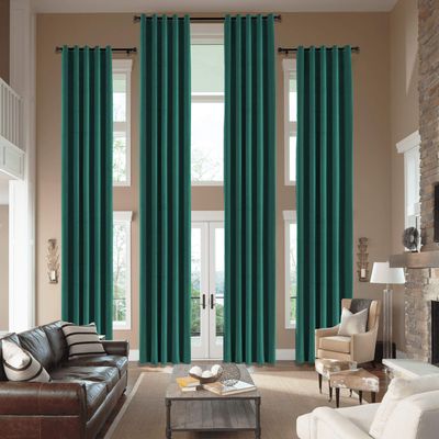 cololeaf Home Decor Velvet Curtain 96 Inches Long Grommet Curtain Panel Window Treatment for Living Room - Extra Wide Curtain for Hall Guest Room - Moss 100W x 96L Inch (1 Panel)