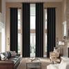 cololeaf Home Decor Velvet Curtain 96 Inches Long Grommet Curtain Panel Window Treatment for Living Room - Extra Wide Curtain for Hall Guest Room - Warm Black 100W x 96L Inch (1 Panel) view 1