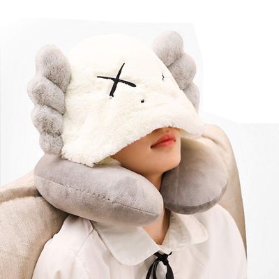 JUZIPI Travel Pillow with Winter Hat Neck Head Support Air Traveling Pillows Winter Hats for Women for Sleeping Rest, Airplane, Car, Home Use