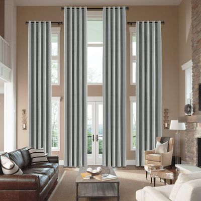 cololeaf Home Decor Velvet Curtain 96 Inches Long Grommet Curtain Panel Window Treatment for Living Room - Extra Wide Curtain for Hall Guest Room - Grey 100W x 96L Inch (1 Panel)