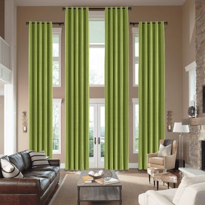 cololeaf Home Decor Velvet Curtain 96 Inches Long Grommet Curtain Panel Window Treatment for Living Room - Extra Wide Curtain for Hall Guest Room - Perennial Green 100W x 96L Inch (1 Panel)