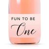 Andaz Press Blush Pink Rose Elegant Party Baby Girl's 1st Birthday Collection, Waterproof Mini Champagne Wine or Milk Bottle Labels, Fun to Be One, 20-Pack, Party Favors Decor Gift Ideas view 1
