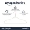 Amazon Basics Slim Velvet Non-Slip Space Saving Suit Clothes Hangers for Closet Organization, Ivory/Rose Gold, 100-Pack view 2