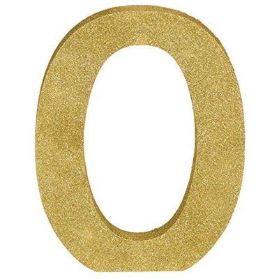 Stunning Gold Glitter MDF Letter "O" - 8.86" x 7.25" (1 Pc.) - Premium Quality & Durable Material - Unique & Ready-to-Use Party Decor - Perfect for Parties & Events