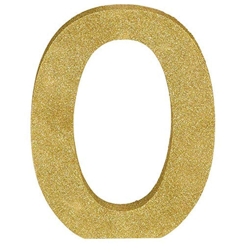 Stunning Gold Glitter MDF Letter "O" - 8.86" x 7.25" (1 Pc.) - Premium Quality & Durable Material - Unique & Ready-to-Use Party Decor - Perfect for Parties & Events