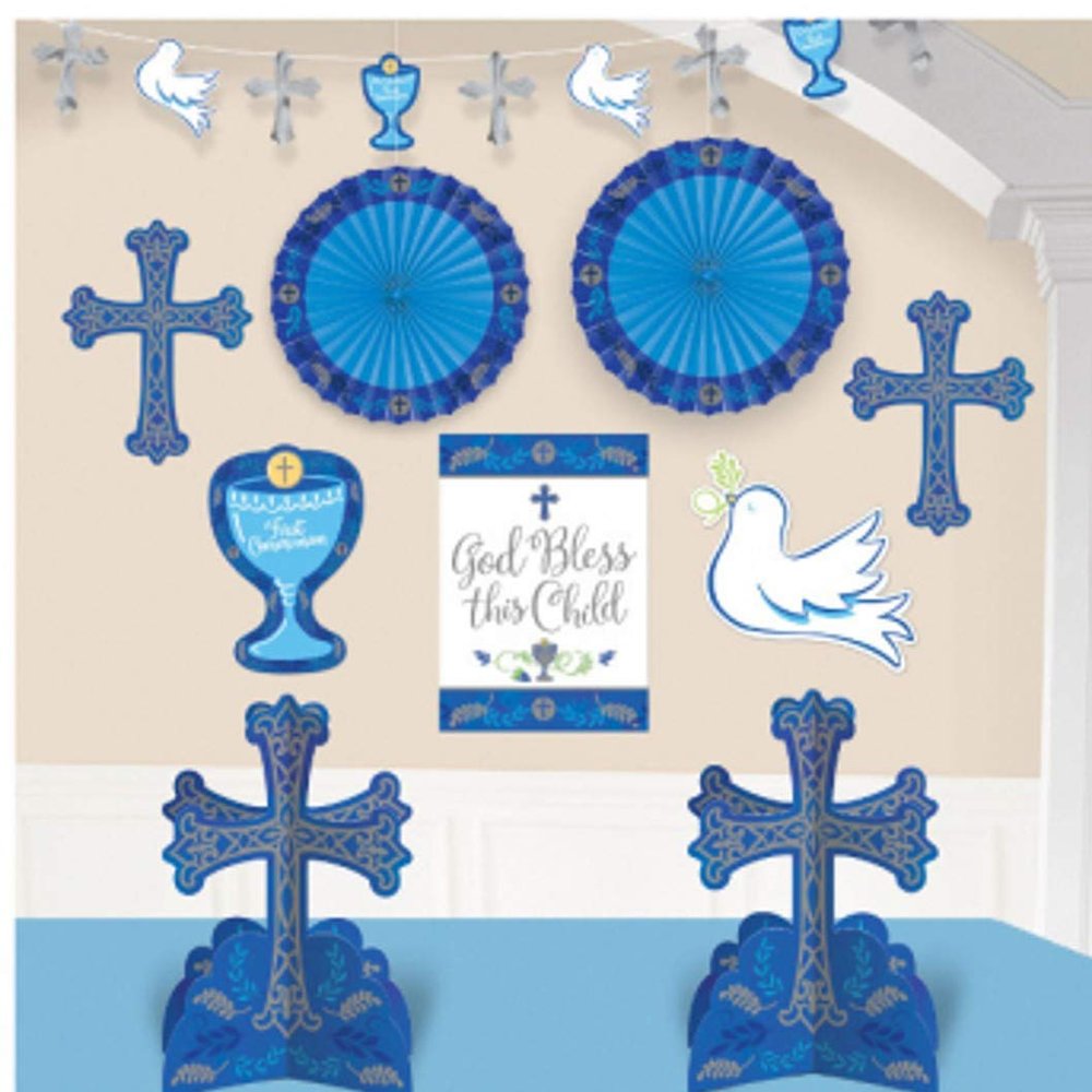 Amscan Communion Day Room Decorating Kit, Multisize, Blue