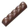 Chocolate World 1899 Polycarbonate Chocolate Mold Rounded-Top-Squares-Bar Candy Mould with 8 Cavities, Each 117.5mm x 23.5mm x 14mm High view 1