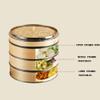 AIZYR Dim Sum Bamboo Steamer, Stainless Steel Food Steamer - Steel Ring Reinforcement Steamer Basket, No Paint, No Smell, Water and Splash,24cm/9.45" view 2