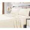 100% Cotton with Sateen Finish Bed Sheets, 4 Pieces Sheet Set - Easy Fit 400 TC, Breathable & Bedding Sheets Fits Upto 15 Inches Deep Pocket Mattress, Size: TwinXL, Color: Ivory Solid view 2