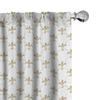 Ambesonne Fleur De Lis Curtains, Repeated Abstract Floral Old Antique Royal Forms in Checkered Effect, Window Treatments 2 Panel Set for Living Room Bedroom, Pair of - 28" x 84", White Camel view 1