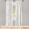 Ambesonne Fleur De Lis Curtains, Repeated Abstract Floral Old Antique Royal Forms in Checkered Effect, Window Treatments 2 Panel Set for Living Room Bedroom, Pair of - 28" x 84", White Camel view 2