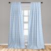 Ambesonne Checkered Curtains, Gingham Motif with Little Hearts Pastel Blue Shower Theme, Window Treatments 2 Panel Set for Living Room Bedroom, Pair of - 28" x 95", Blue view 3