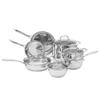 Amazon Basics Stainless Steel Cookware 11-Piece Set, Oven Safe, Pots and Pans, Induction-Ready, Even Heating, Easy to Clean, Heavy Duty, Silver view 1