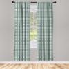 Ambesonne Nature Curtains, Retro Textured French Late Baroque Style Tulip Branches Botany Inspired, Window Treatments 2 Panel Set for Living Room Bedroom, Pair of - 28" x 95", Green White view 2