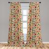 Ambesonne Christmas Curtains, Vivid Colorful Xmas Theme Pine Cones Branches Gingerbread Man Berry Image Print, Window Treatments 2 Panel Set for Living Room Bedroom, Pair of - 28" x 63", Red Beige view 3