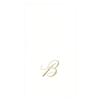 Caspari White Pearl & Gold Paper Linen Boxed Guest Towel Napkins in Letter B - Two Packs of 24 view 1