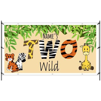 2nd - Two Wild Waterproof Vinyl Happy 2nd (Custom, 2x4 Feet)
