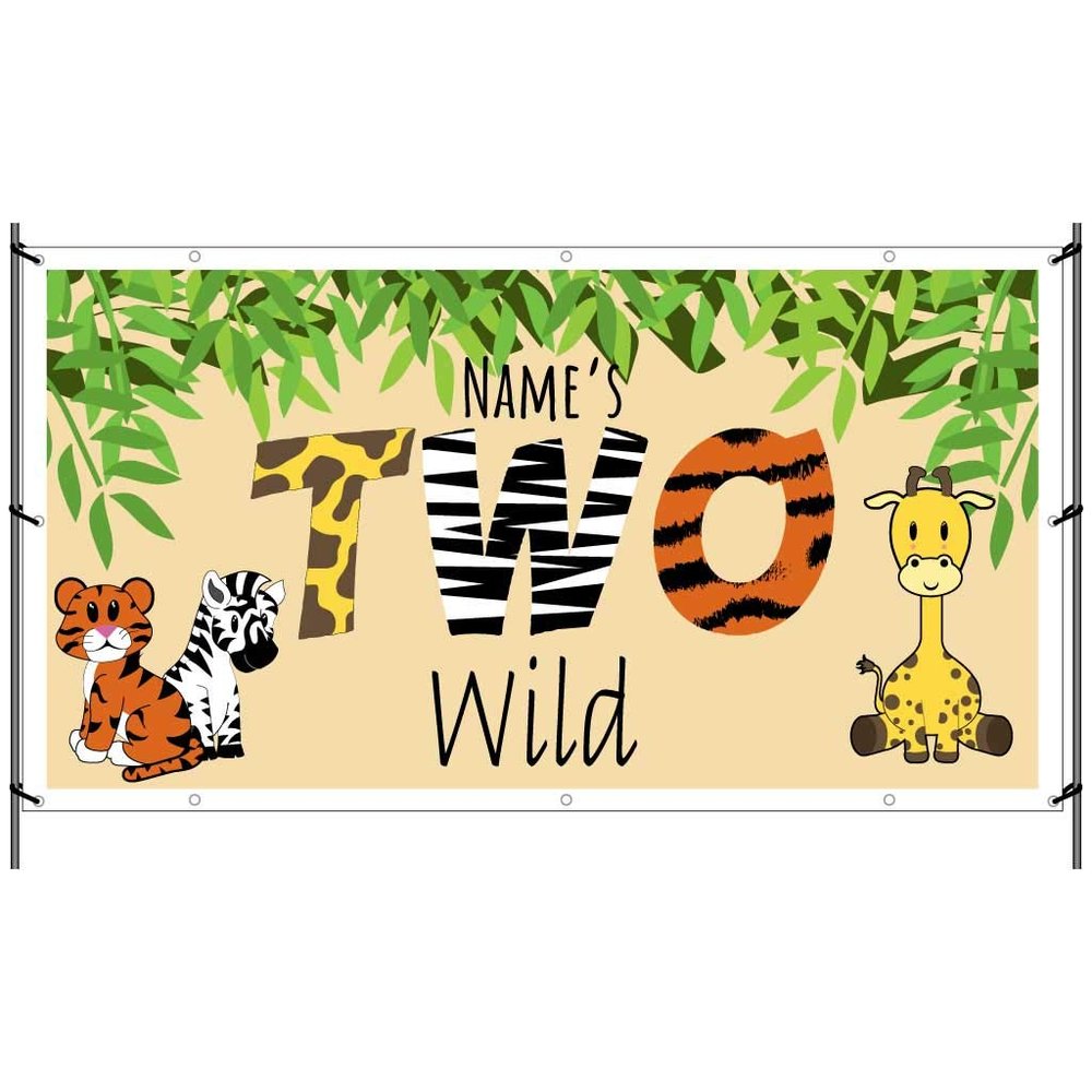 2nd - Two Wild Waterproof Vinyl Happy 2nd (Custom, 2x4 Feet)