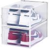 OnDisplay Clik Stackable Interlocking Shoe Box System (Standard Clear/White, Set of 2) view 3