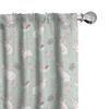 Ambesonne Easter Curtains, White Rabbits Smelling The Fresh Spring Air Flowers Eggs and Hearts in Pastel Colors, Window Treatments 2 Panel Set Living Room Bedroom, Pair of - 28" x 95", Pale Seafoam view 1