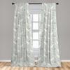 Ambesonne Easter Curtains, White Rabbits Smelling The Fresh Spring Air Flowers Eggs and Hearts in Pastel Colors, Window Treatments 2 Panel Set Living Room Bedroom, Pair of - 28" x 95", Pale Seafoam view 3