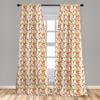 Ambesonne Fall Window Curtains, Swirling Autumn Leaves Shady Seasonal Elements Aesthetic Nature Image, Lightweight Decor 2-Panel Set with Rod Pocket, Pair of - 28" x 84", Orange Yellow view 3