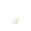Caspari White Pearl & Gold Paper Linen Boxed Guest Towel Napkins in Letter R - Two Packs of 24 view 1