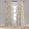 Ambesonne Modern Curtains, Coffee Time Vintage Espresso Machine Cupcakes Beans Design, Window Treatments 2 Panel Set for Living Room Bedroom, Pair of - 28" x 95", Pink Beige view 3