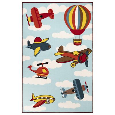BLUENILEMILLS Non-Slip Washable Lil Flyer Kids' Area Rug, 8x10