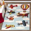 BLUENILEMILLS Non-Slip Washable Lil Flyer Kids' Area Rug, 8x10 view 2