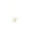 Caspari White Pearl & Gold Paper Linen Boxed Guest Towel Napkins in Letter U - Three Packs of 24 view 1