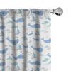 Ambesonne Whale Window Curtains, Marine Life Illustration Ships Clouds and Wind Happiness, Lightweight Decor 2-Panel Set with Rod Pocket, Pair of - 28" x 84", Pale Grey White and Blue view 1