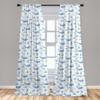 Ambesonne Whale Window Curtains, Marine Life Illustration Ships Clouds and Wind Happiness, Lightweight Decor 2-Panel Set with Rod Pocket, Pair of - 28" x 84", Pale Grey White and Blue view 3