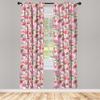 Ambesonne Shabby Flora Curtains, Summer Spring Garden Flowers with Leaves and Buds Art, Window Treatments 2 Panel Set for Living Room Bedroom, Pair of - 28" x 63", Pink view 2
