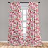 Ambesonne Shabby Flora Curtains, Summer Spring Garden Flowers with Leaves and Buds Art, Window Treatments 2 Panel Set for Living Room Bedroom, Pair of - 28" x 63", Pink view 3