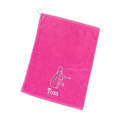 101 BEACH Personalized Cotton Bowling Towel with Embroidered Name with Clip (Pink - Embroidered Name)
