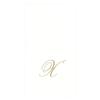 Caspari White Pearl & Gold Paper Linen Boxed Guest Towel Napkins in Letter X - Three Packs of 24 view 1