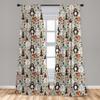 Ambesonne Cartoon Window Curtains, Repeating Pattern of Forest Animals and Bear Owl Squirrel Motif, Lightweight Decor 2-Panel Set with Rod Pocket, Pair of - 28" x 84", Coconut view 3