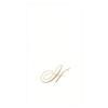 Caspari White Pearl & Gold Paper Linen Boxed Guest Towel Napkins in Letter H - Two Packs of 24 view 1