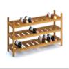 INTERBUILD Solid Hardwood Wine Rack Storage Shelf 3-Tier Stackable Freestanding Wine Bottle Holder 30 Bottles, Golden Teak view 1