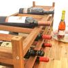 INTERBUILD Solid Hardwood Wine Rack Storage Shelf 3-Tier Stackable Freestanding Wine Bottle Holder 30 Bottles, Golden Teak view 3